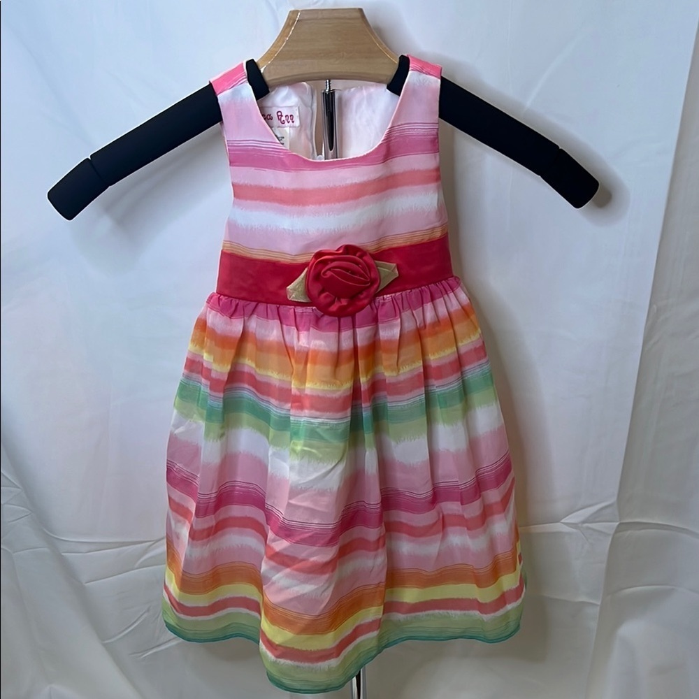 Jessica Ann Colorful striped Sleeveless Sundress Scoop Neck